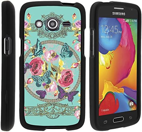 Galaxy Avant Case, Perfect Fit Cell Phone Case Hard Cover with Cute Design Patterns for Samsung Galaxy Avant SM-G386T (T Mobile, MetroPCS) from MINITURTLE | Includes Clear Screen Protector and Stylus Pen - Royal Flowers and Butterfly