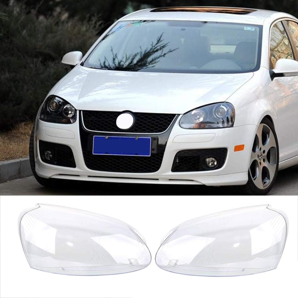 BYWWANG For VW MK5 GOLF 5 2005-2009,2x Transparent Housing Headlight Lens Shell Cover