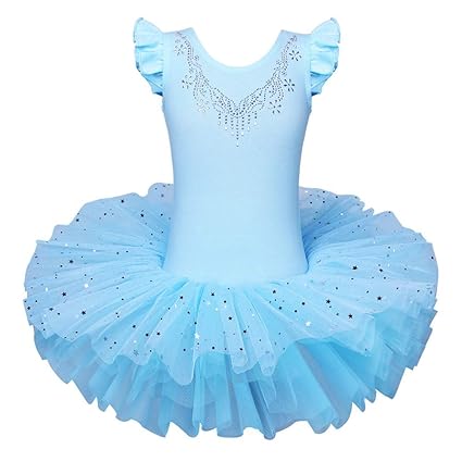 ZNYUNE Mädchen Kinder Ballettkleid Ballettanzug Trikot Leotard Ballettbekleidung Ballettbody 3-7Jahre