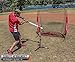PowerNet 5x5 Practice Net Bundle | Baseball Softball Coaching Aid | Compact Lightweight Portable | Hitting Pitching Training (Red Bundle w/Tee)