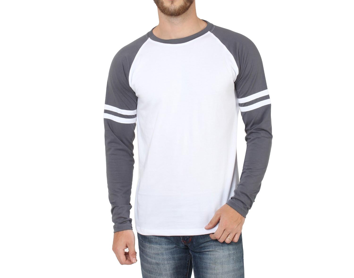 sayitloud men's cotton full sleeve sports trim t-shirt