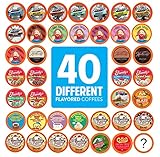 Two Rivers Coffee Flavored Coffee Pods Variety Pack Sampler, Compatible With 2.0 Keurig K Cup Brewers, 40Count - 40 Assorted Flavors