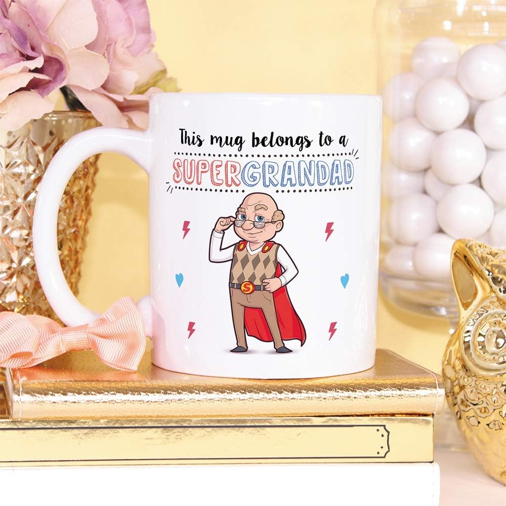 MUGFFINS Grandad Mug - Super Grandad - Coffee Grandpa Mug for Breakfast Birthday Present for Grandfathers/Ceramic 11 oz - Image 5