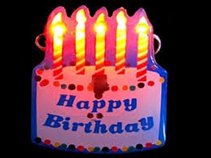 Mammoth Sales 5 Pc Led Flashing Happy Birthday Cake Light Up Party Pins Brooch Light Up Toys Toys Games