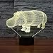 SUPERNIUDB 3D Hippo Night Light LED USB 7 Color Change LED Table Lamp Xmas Toy Gift