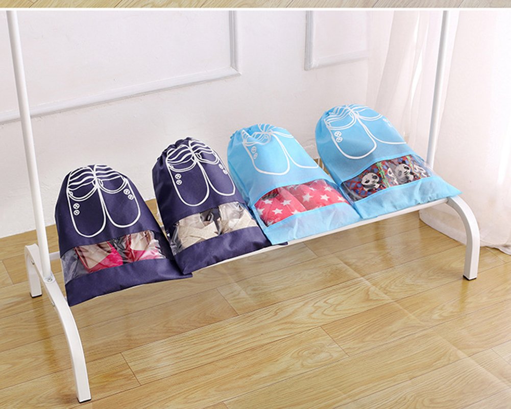 10pcs Travel Shoe Bags, Vinmax Dust-proof Organizer Bags(X-Large,Navy Blue)