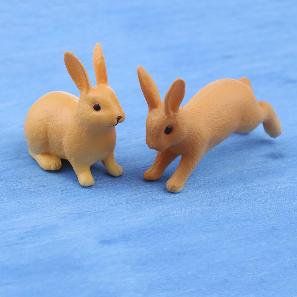 Smiday 2 pcs Mini Cartoon Resin Rabbit Miniature Fariy Garden Landscape Plant Pot Decor Home Craft Dollhouse Ornament