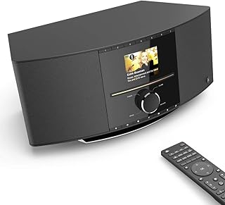 Hama Internetradio mit CD-Player & DAB+ (Smart Radio WLAN/Digitalradio/UKW/CD/Bluetooth/USB/AUX, Spotify/Amazon Music, Multiroom, 40W, Farbdisplay, Fernbedienung/gratis App, Radio-Wecker) WLAN-Radio