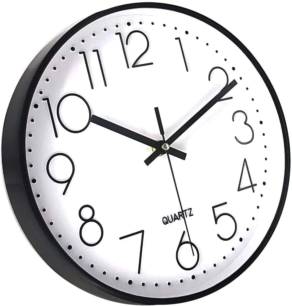 WJIEH Wall Clock Battery Operated,12 Inch Wall Clocks Quality Quartz Round Easy to Read,Non Ticking Modern Wall Clock for Home Office Classroom School(Black): Kitchen & Dining