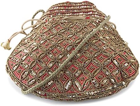 Funkia™ Women's Traditional Designer Beads Embroidery Party Wear Potli Bag