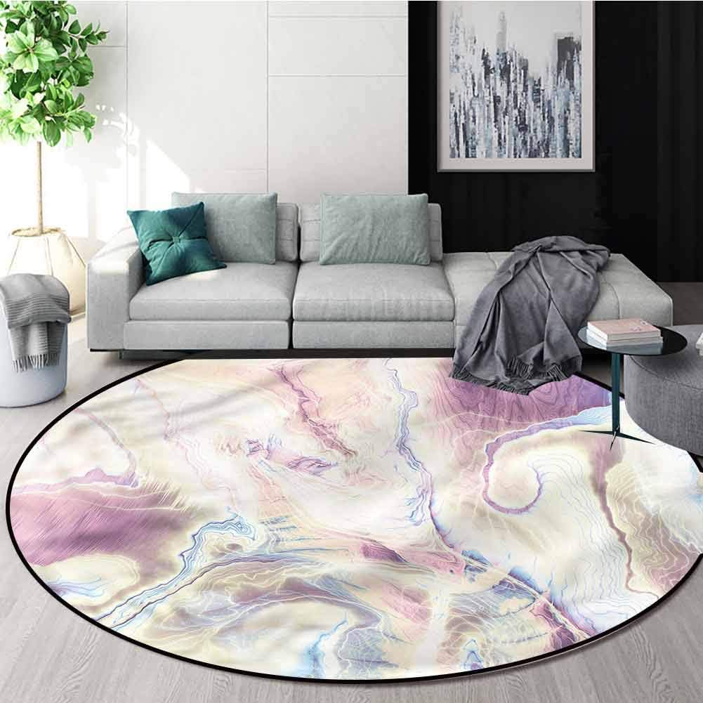 RUGSMAT Marble Round Kids Rugs,Vintage Antique Ottoman Art Design Non-Slip Fabric Round Rugs For Floor Mat Carpet Round-55