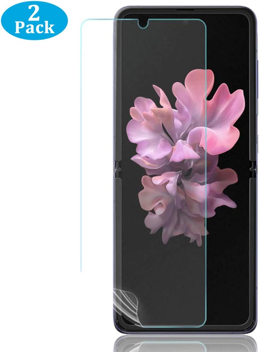 ELYCO Screen Protector for Samsung Galaxy Flip Z, [Case Friendly] Clear HD Soft TPU Film High Sensitivity, Anti-Scratch Full Cover Screen Protector Samsung Galaxy Flip Z Pack of 2