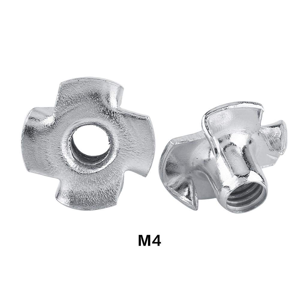 M3M8 Zinc Plated Carbon Steel Furniture T Nut FourPronged Tee Nuts