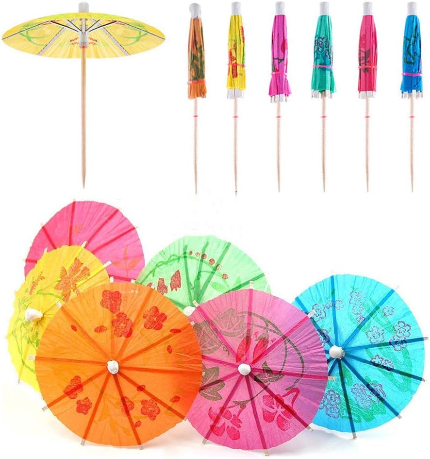 Yongbest Cocktail Umbrellas,50 Pieces Paper Umbrellas Drink Sticks Mini Umbrellas Picks for Hawaiian Party Drink Decorations for Fiesta,Tropical or Beach Parties