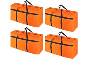 CIVJET 4Pk Moving Bags Heavy Duty Extra Large with Strong Zippers, 120L Storage Totes Bag for Space Saver for College Students, Moving Supplies/Boxes with Handles for Clothes, Storage Containers