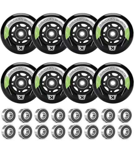 SSCYHT Lot De 8 Roues 80mm 80A + Roulements ABEC-7 – Rechange Pour Patins Inline, Roller Freestyle & Hockey