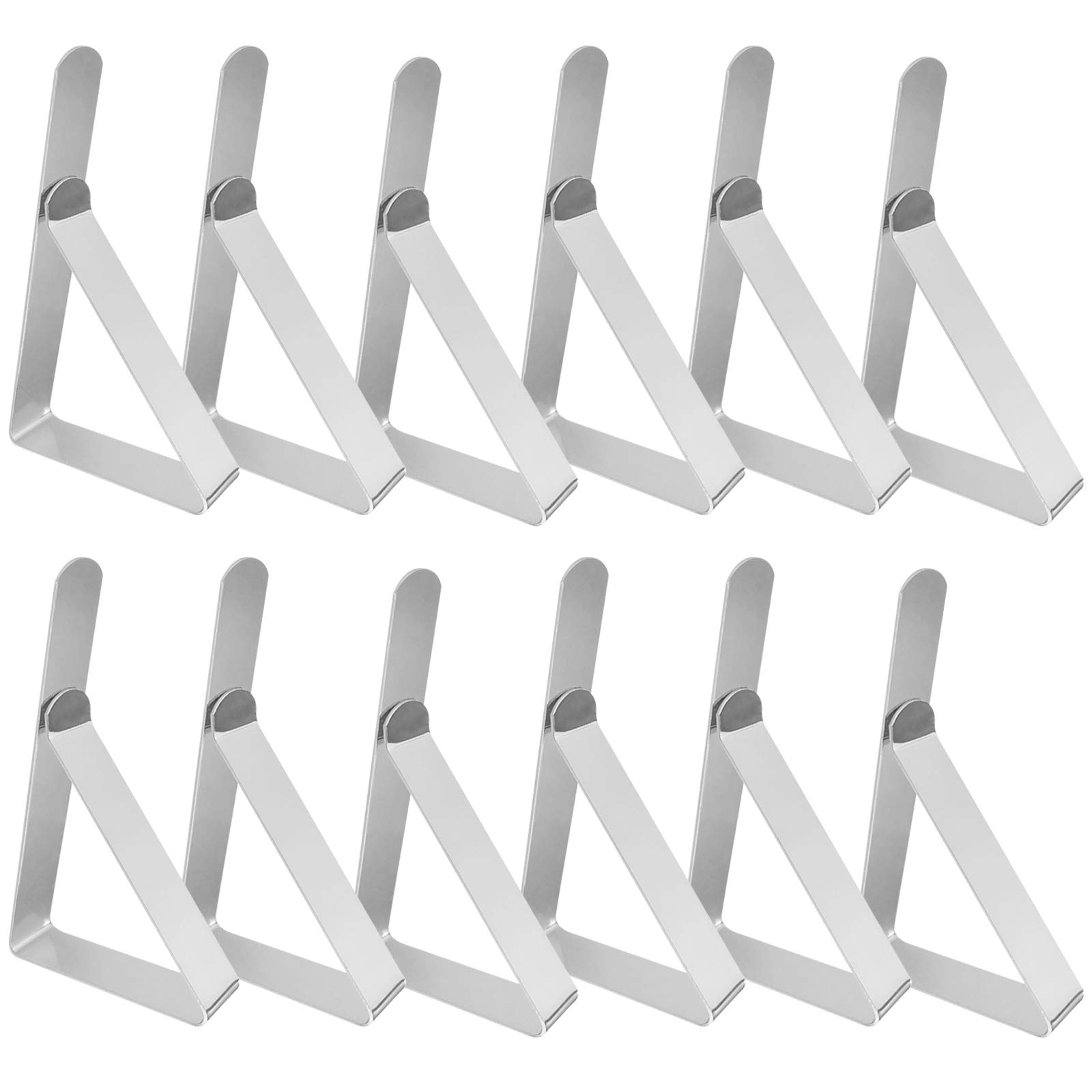 Skyzone Table Cloth Clips,12PCS Stainless Steel Adjustable Tablecloth Clips Table Silver Cloth Cover Clamps Table Cloth Holders for Party Picnics Marquees and Weddings Restaurant Picnic Tables