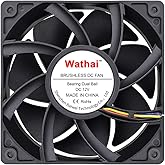 Wathai 12038 120mm x 38mm PWM Computer PC Case Fan 12V 4pin 5300rpm 230 CFM High Airflow Duall Ball CFM FG DC Brushless Cooli