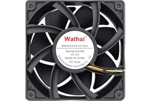 Wathai 12038 120mm x 38mm PWM Computer PC Case Fan 12V 4pin 5300rpm 230 CFM High Airflow Duall Ball CFM FG DC Brushless Cooling Fan