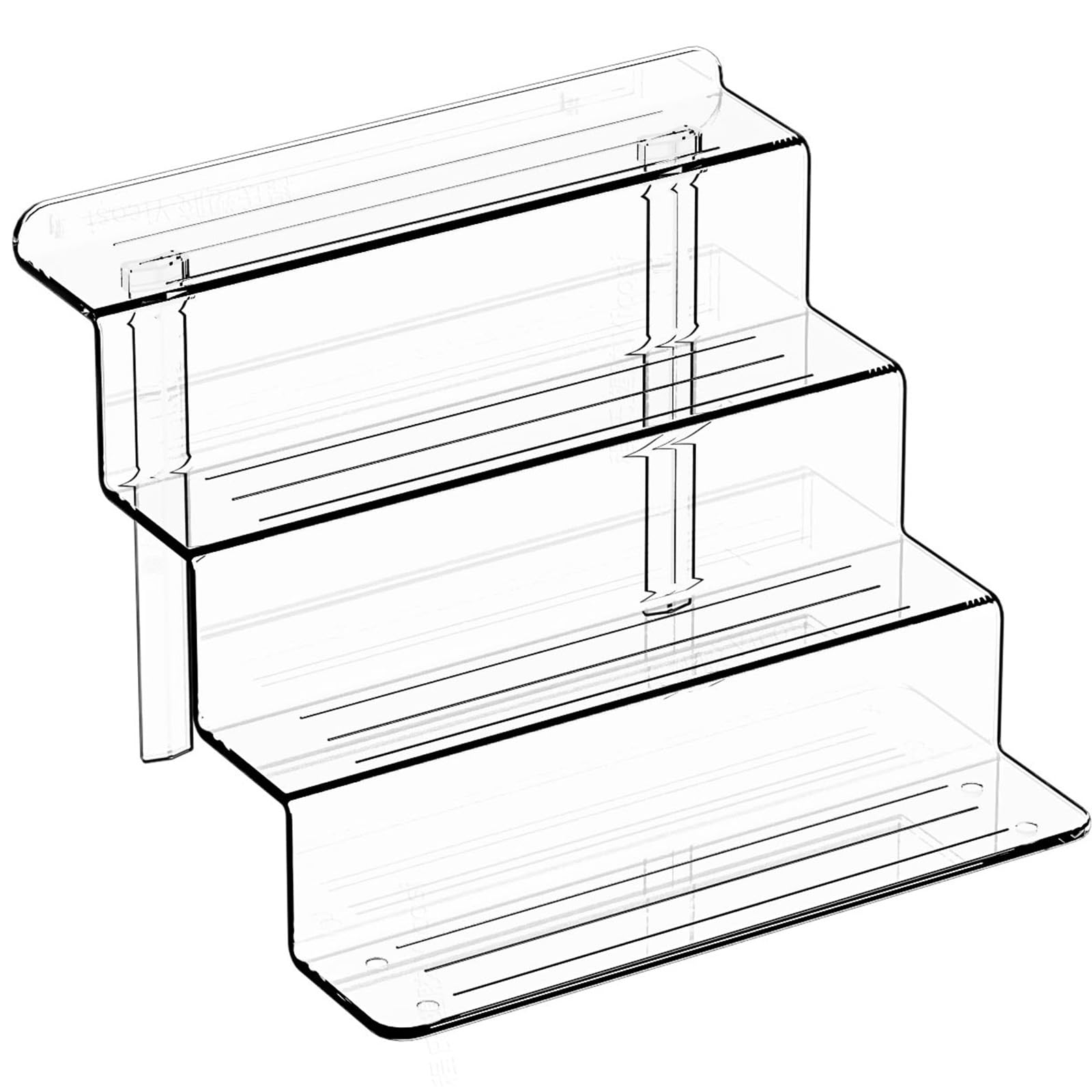 Photo 1 of 4 Tiered Stands for Display,4MM Thick and Durable,2 "Wide Clear Acrylic Risers Table Display Stand for Perfume Organizer,Cupcake Stands,Figurine Display,Makeup Display and Toy Funko Pop Display,1 Pack