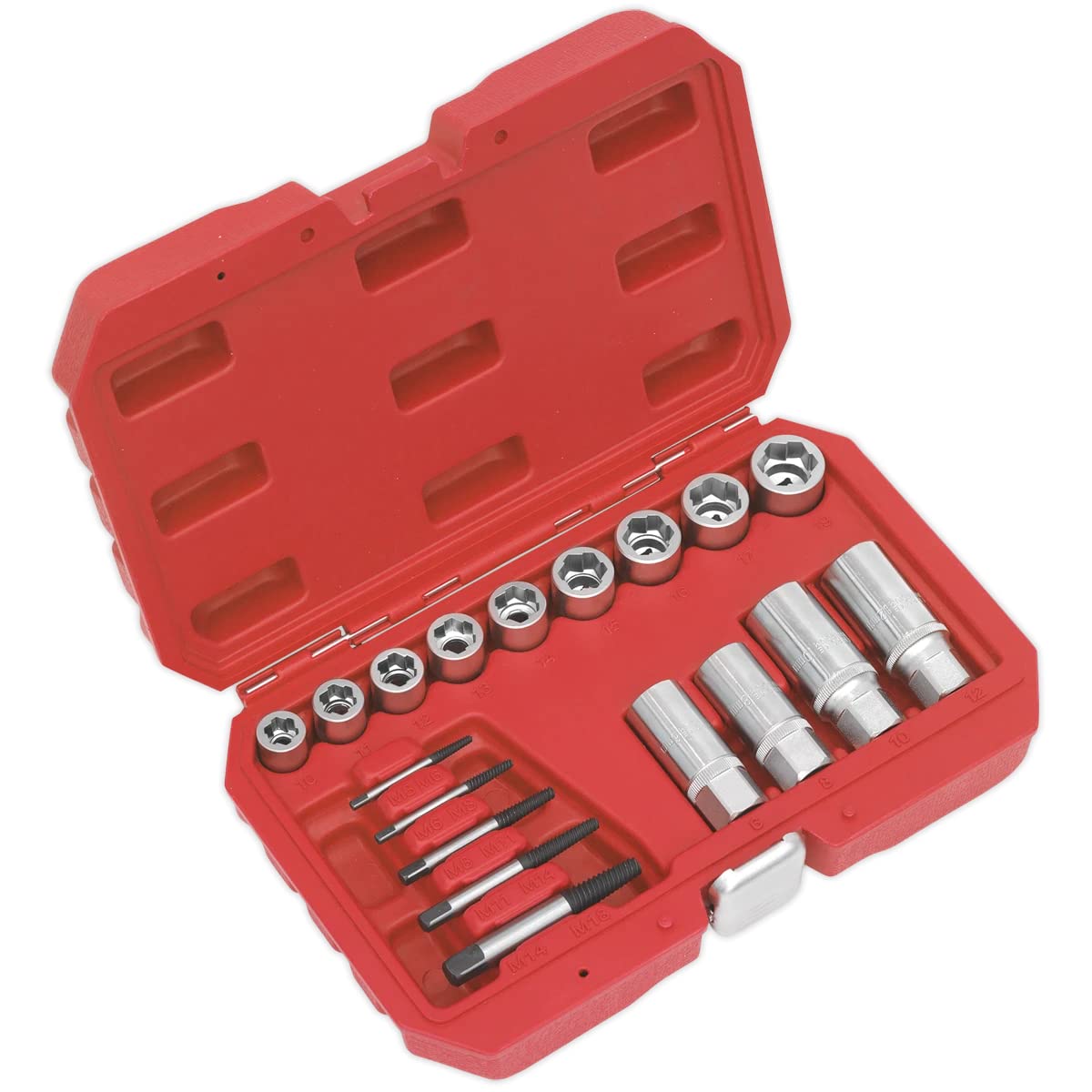 Sealey AK751 Bolt Stud & Screw Extractor Set, 18 Pieces