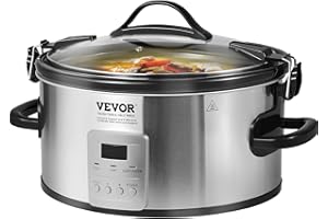 VEVOR Slow Cooker, 7QT 280W Electric Slow Cooker Pot with 3-Level Heat Settings, Digital Slow Cookers with 20 Hours Max Timer