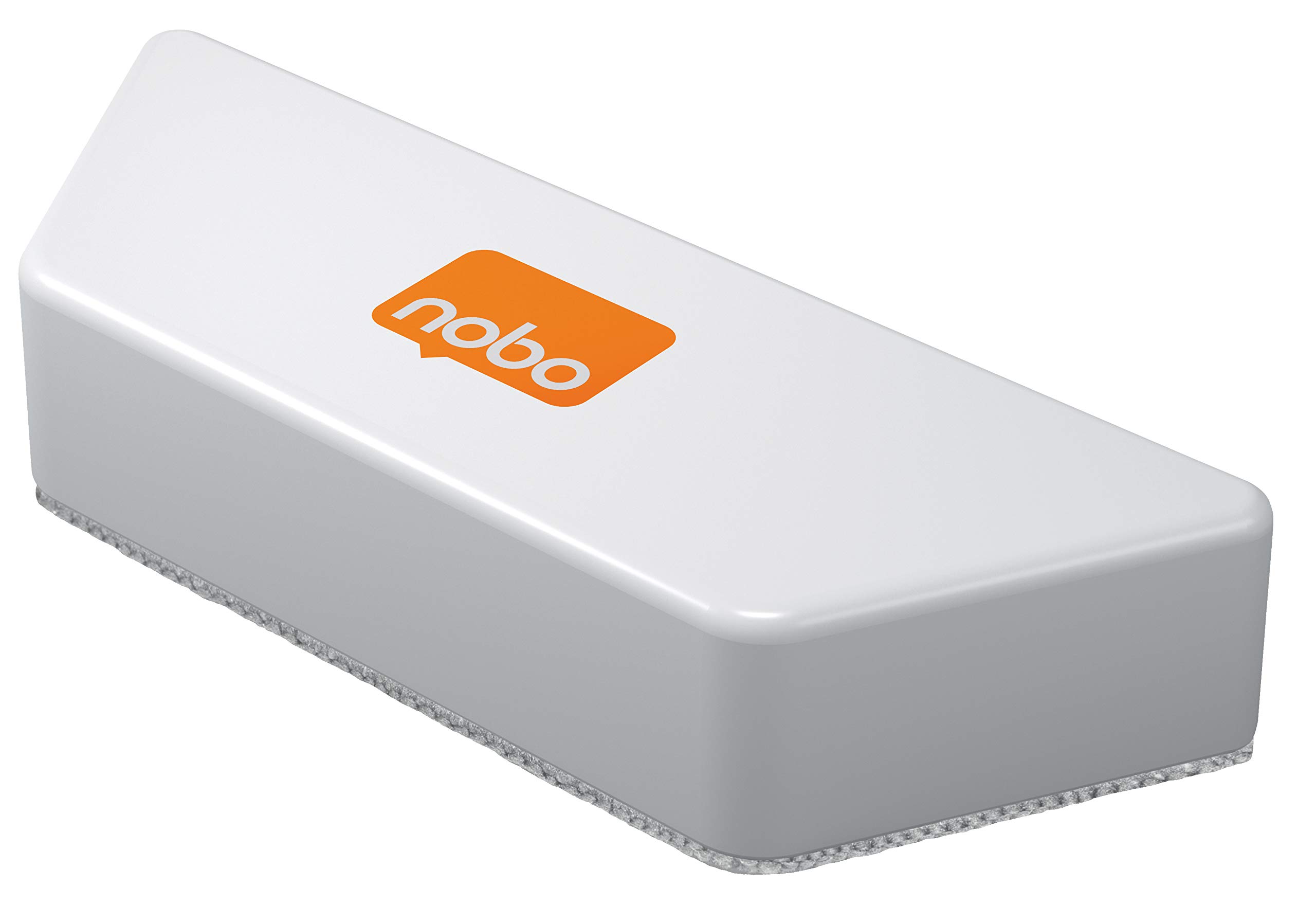 Nobo Microfibre Magnetic Whiteboard Eraser, Includes 1 x Washable Microfibre Pad, White, 1915324