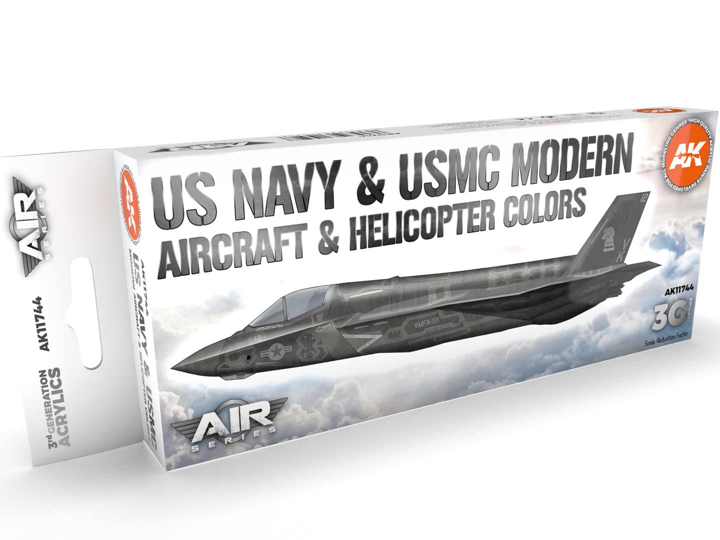 AK Interactive Acrylics 3Gen Aircraft Set AK11744 US Navy & USMC Modern Aircraft & Helicopter Set 3G (8x17ml), Blue