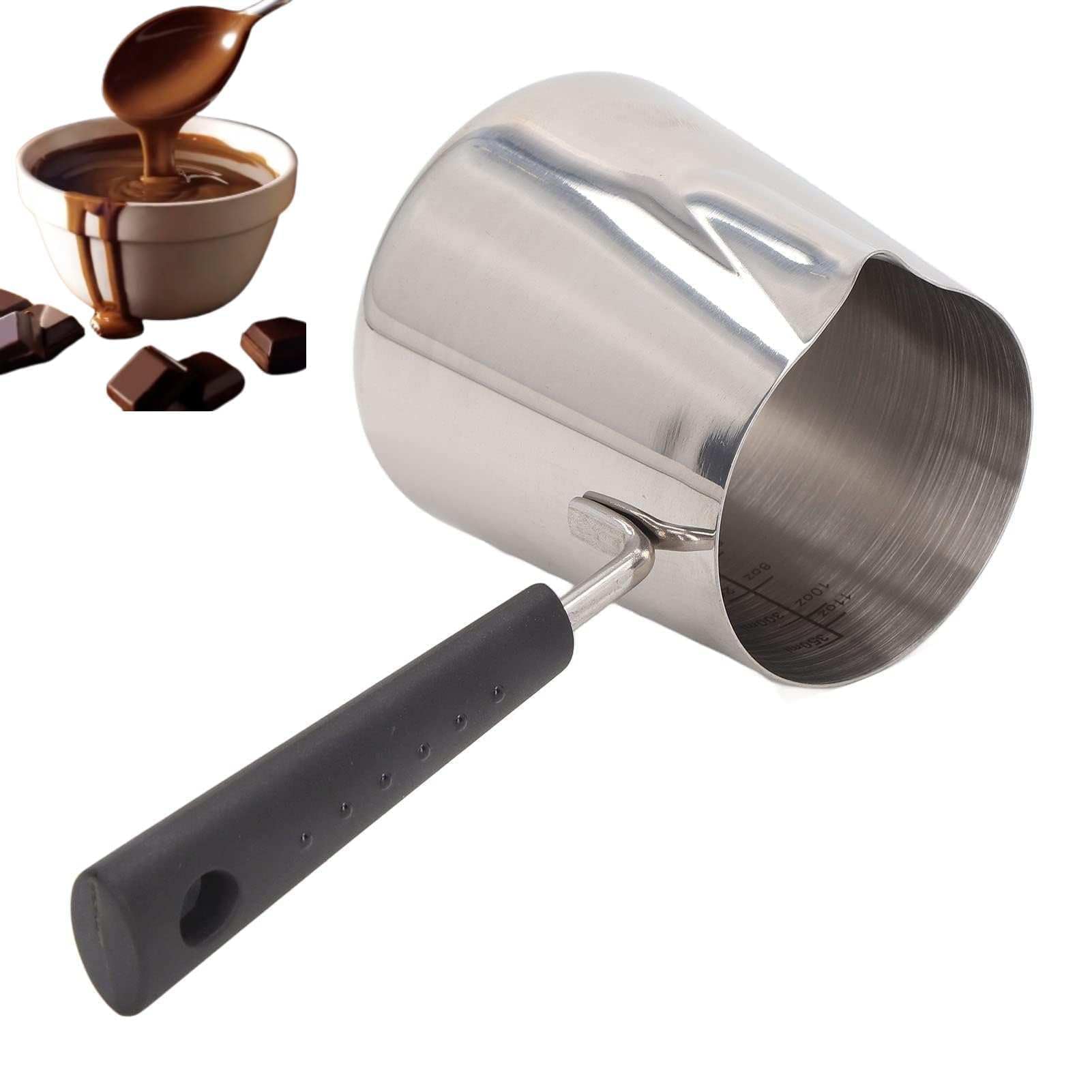 Turkish Coffee Pot, Stainless Steel Pan Milk Butter Warmer Pot Coffee Frothing Pitcher Saucepan Pan with Pouring Spout Not Applicable to Induction cookers (6000ML)