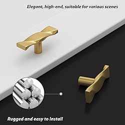 Rergy 10 Pack Brushed Gold Cabinet Knobs Gold