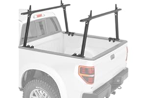 AA-Racks Model APX25-Lite Extendable Aluminum Truck Ladder Rack Adjustable Pick-Up Ladder Rack (No Drilling Required) - Black