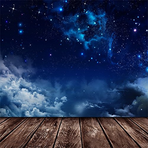 Buy Leowefowa 5X5FT Twinkle Starry Night Backdrop Blue Sky White Cloud