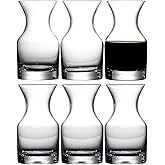 NUTRIUPS 8 oz Mini Wine Carafe, Hand-blown Individual Decanters, Set of 6 Single Serving, Small Glass Carafes Set