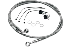 HILL COUNTRY CUSTOM CYCLES Hill Country Customs Front Stainless Braided Stock Length Brake Line for 1990-1998 Harley Softail FXST/C and 1993-2005 Dyna FXDWG - HC-401048