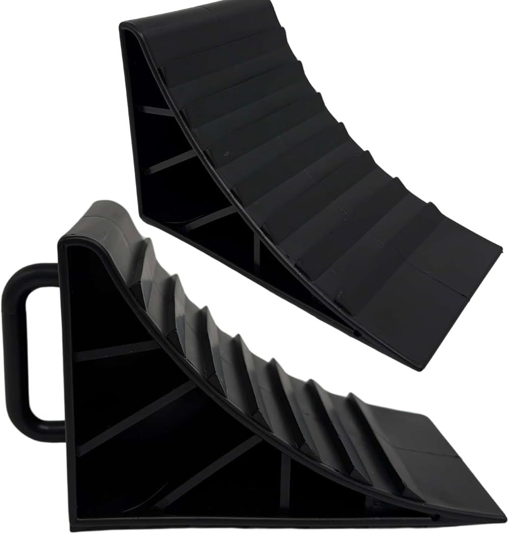 HowseHold Wheel Chocks With Handles Set of 2 3.5cm x 10cm x 15cm Tyre Saver