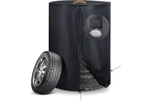 CONFUTURY Tire Covers for Storage，Upgraded 420D Oxford Tire Covers Waterproof Outdoor,SPF＞70+,Universal Tire Stack Dust Protective Cover with Waterproof Zipper,Air Vent (Holding 4 Tires Within 32 Inch Diameter)