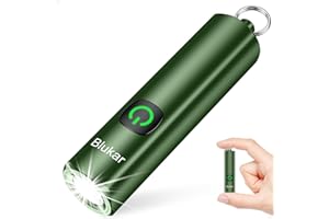 Blukar EDC Rechargeable Keychain Mini Flashlight, 3 Lighting Modes, Long Battery Life, Memory Function,Waterproof, Portable K