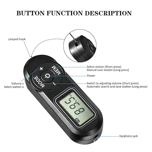 joggers radio with belt c lip Pocket Fm Radio, Rechargeable Portable Digital Clip And Headphone Jack, Lcd Screen for Gym, Jogging, Walking, And Camping Harlik Excellent Reception FM RadioFM AM/FM Personal Portable Mini Radio