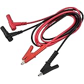 UOIENRT Multimeter Alligator Clips Leads, 15A 1000V 3.5 Ft Banana Plug to Alligator Clip Test Lead, 4mm Test Lead Probe Suita