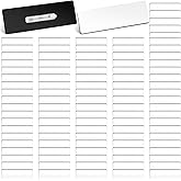 LIQWEI 100 Pieces Name Tags with Pins, 1x3in Blank Engravable Name Badges, White Blank Name-Tags for Employee ID Badges Reusable ID Badge Holders for Office Retail Stores Restaurant Workers Students
