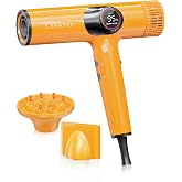 Yaskro 160,000 RPM High Speed Ionic Hair Dryer with Diffuser - Professional Brushless Motor for Fast Drying,Smart LED Display&amp;NTC Heat Control, Quiet &amp; Lightweight, Auto-Cleaning,for All Hair Types