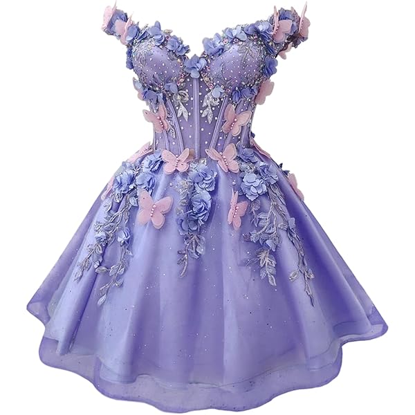 strapless open back dress Purple lace mermaid short prom dress, purple homecoming dress – dresstby main image 0
