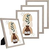 kennethan 8x10 Picture Frame Gray Set of 4, Wooden Poster Frame for Tabletop and Wall Mounting Display for Home, Office,Gallery,Holiday with Photos, Posters, Puzzles