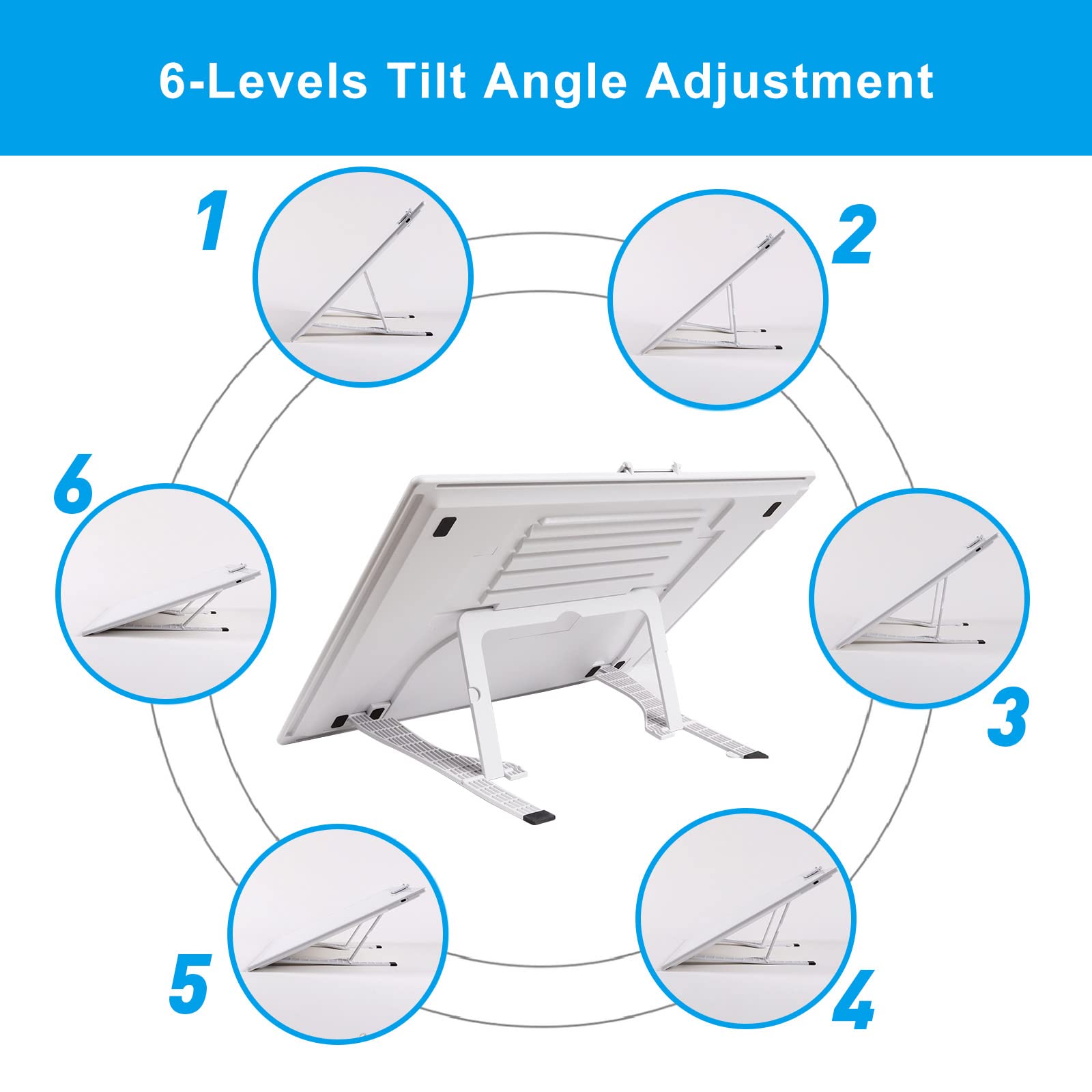A3 Rechargeable Light Pad with Case, TOHETO 2500mAh Battery Powered Light Board with Stand and Top Magnetic Clip 3 Colors Stepless Dimmable 6 Levels Brightness Light Box for Diamond Painting (White)