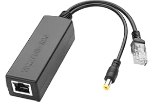 Gigabit PoE Splitter YACSEJAO PoE 48V to DC 12V/2A Power Over Ethernet Converter RJ45 to 5.5mm×2.1mm Plug for Security Camera