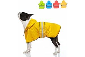 Candofly Dog Raincoat Hooded Poncho - Adjustable Waterproof Dog Rain Jacket Lightweight Reflective Dog Rain Coat Pet Slicker for Small Medium Large Dogs (Small, Yellow)