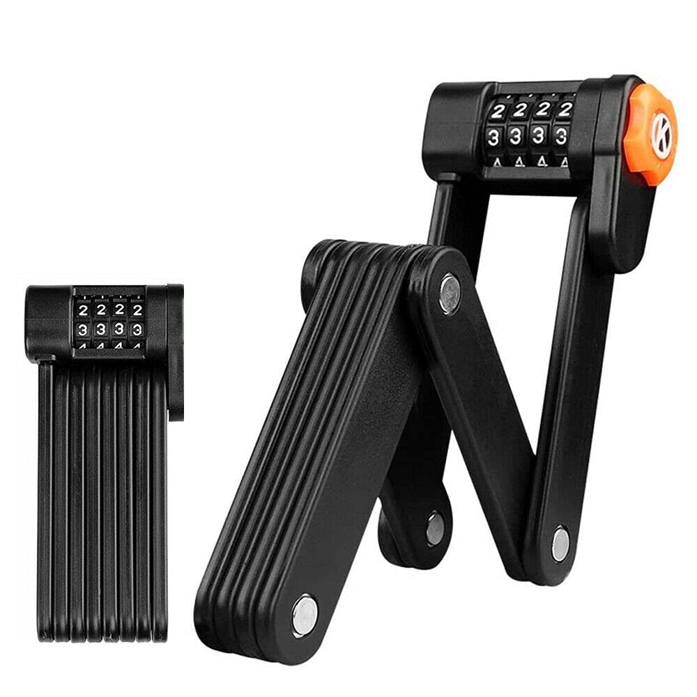 TUNEZ® Folding Bike Lock High Security Lever Hardened Alloy Steel 8 Joints Anti-Theft Bicycle Password Lock 85cm Long Foldable Bike Lock for Bicycle/Mountain Bike/Electric Bike/Motorcycle