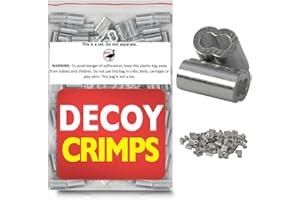 DECOYPRO Duck Decoy Crimps, Texas Rig Decoy Line Crimps, PVC Decoy Cord Crimps, Duck Decoy Weights Crimps, Duck Decoy Strings, Texas Rigs for Duck Decoy Anchors, Decoy Rigging Crimps