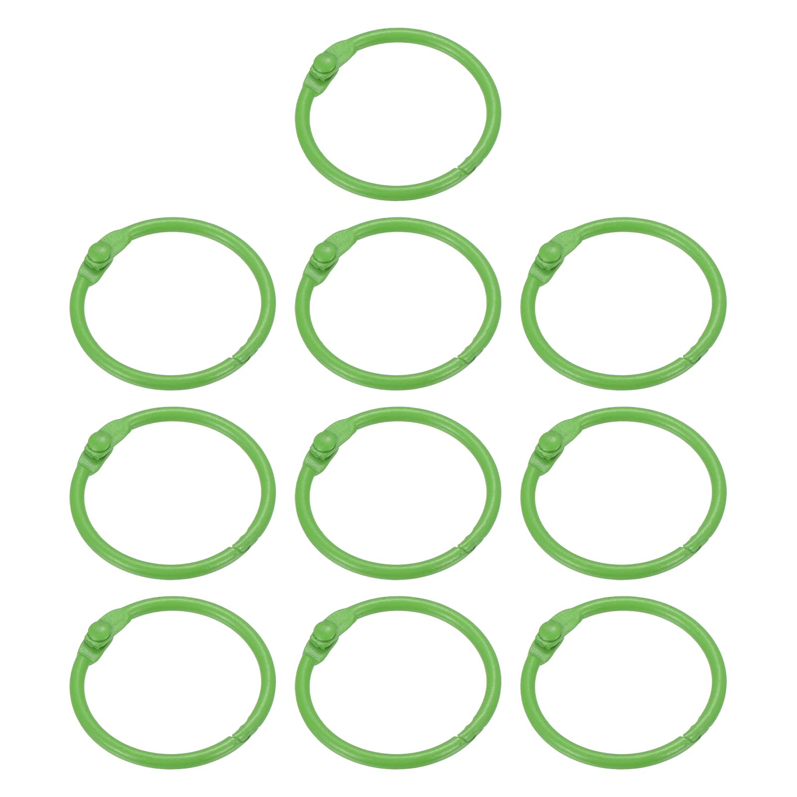 PATIKIL Loose Leaf Binder Rings 1 Inch, 10 Pack Metal Flash Card Book Binding Rings for Key Chain Index Card Scrapbooks, Green — image 1