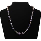 Gemstone Necklace Handmade One of a Kind Men's Woman's Unisex Amethyst, Smoky Quartz, Sodalite, Lapis Gemstones Art Jewelry Necklace